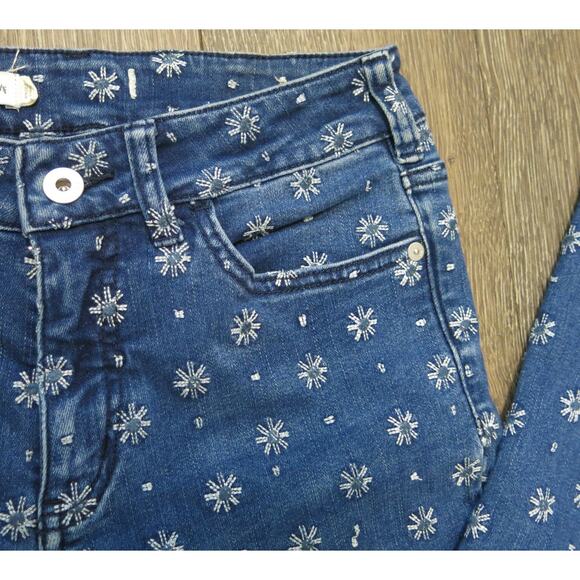 ANTHROPOLOGIE  Jeans Pilcro The Letterpress Floral Print Size 2*(see notes) Blue - Picture 5 of 13